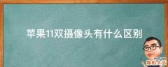 蘋果11雙攝像頭有什么區(qū)別