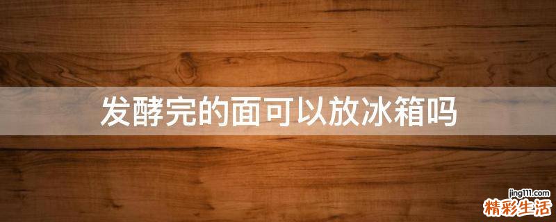 发酵完的面可以放冰箱吗