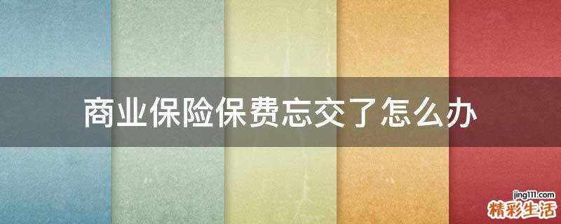 商业保险保费忘交了怎么办