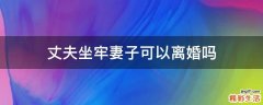 丈夫坐牢妻子可以离婚吗