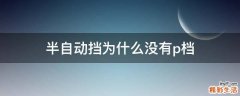 半自动挡为什么没有p档