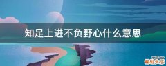 知足上进不负野心什么意思