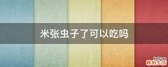 米张虫子了可以吃吗
