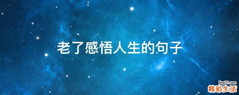 老了感悟人生的句子