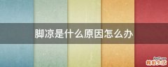 脚凉是什么原因怎么办