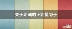 关于培训的正能量句子