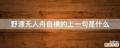 野渡无人舟自横的上一句是什么