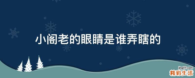 小阁老的眼睛是谁弄瞎的