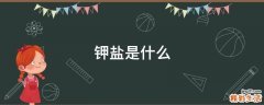 钾盐是什么