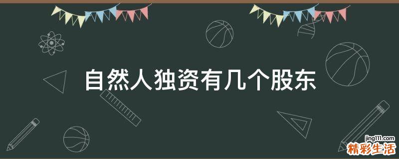 自然人独资有几个股东