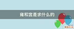 雍和宫是求什么的