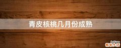 青皮核桃几月份成熟