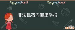 非法民宿向哪里举报