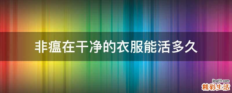非瘟在干净的衣服能活多久