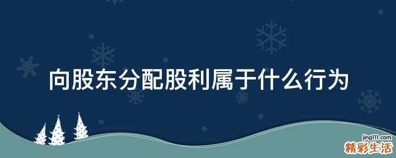向股东分配股利属于什么行为