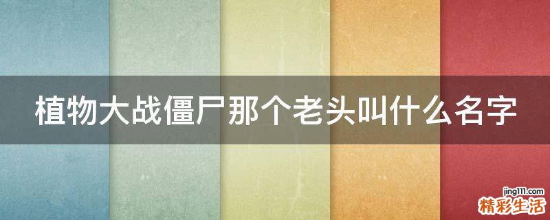 植物大战僵尸那个老头叫什么名字