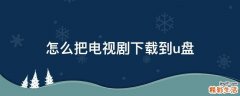 怎么把电视剧下载到u盘