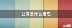 公屏是什么意思