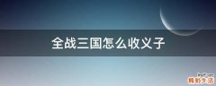 全戰(zhàn)三國怎么收義子