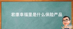 君康幸福里是什么保險(xiǎn)產(chǎn)品