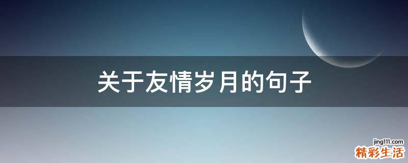 关于友情岁月的句子