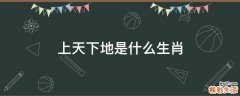 上天下地是什么生肖