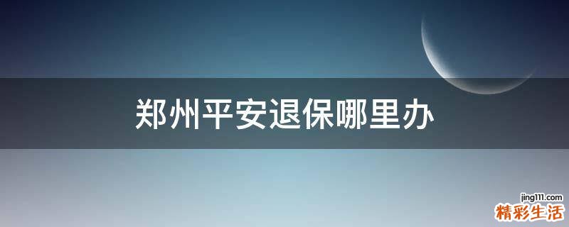 郑州平安退保哪里办