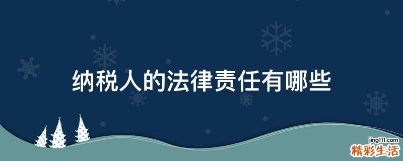 纳税人的法律责任有哪些