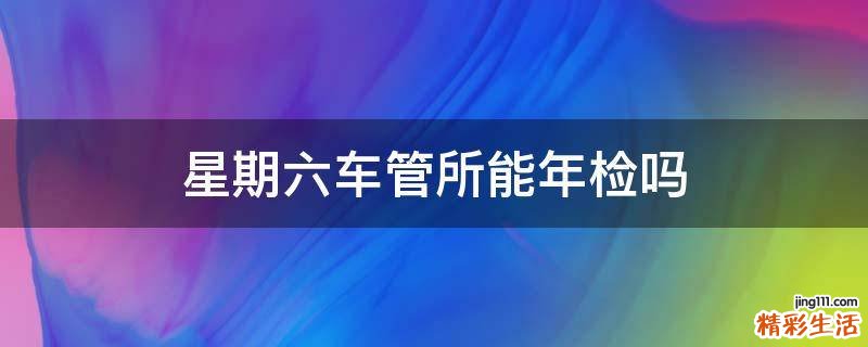 星期六车管所能年检吗