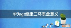 华为gt健康三环表盘意义