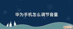 华为手机怎么调节音量