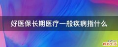 好医保长期医疗一般疾病指什么