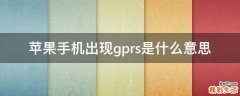 苹果手机出现gprs是什么意思