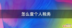 怎么查个人税务