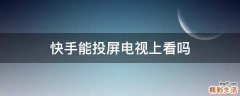 快手能投屏电视上看吗