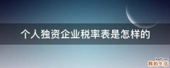 个人独资企业税率表是怎样的