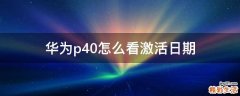 华为p40怎么看激活日期