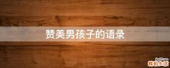 赞美男孩子的语录