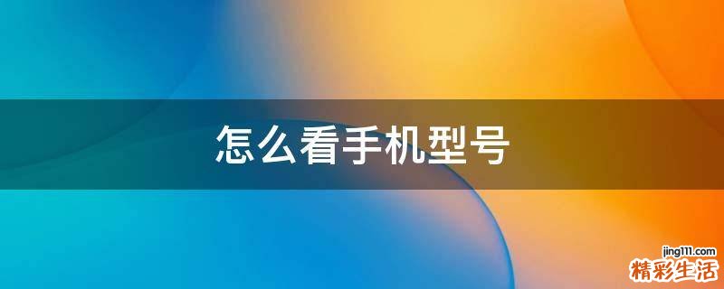 怎么看手机型号