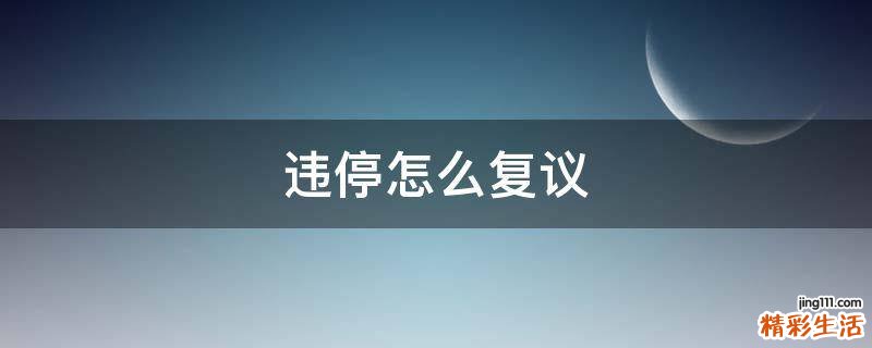 违停怎么复议