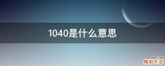 1040是什么意思