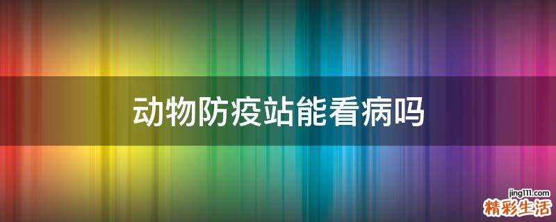 动物防疫站能看病吗