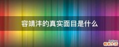 容靖沣的真实面目是什么