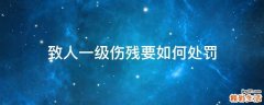 致人一级伤残要如何处罚