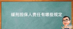 缓刑担保人责任有哪些规定