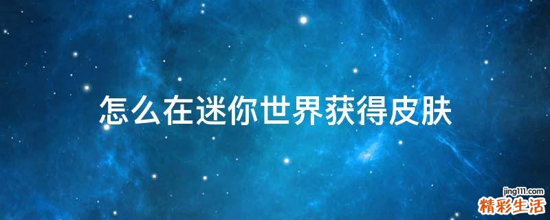 怎么在迷你世界获得皮肤