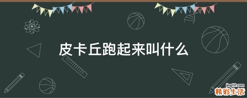 皮卡丘跑起来叫什么