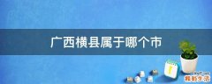 广西横县属于哪个市