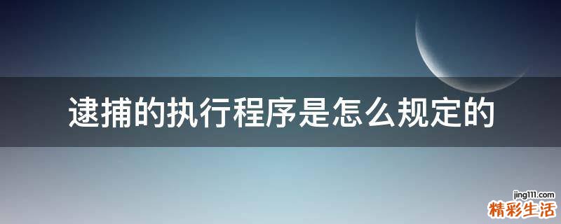 逮捕的执行程序是怎么规定的