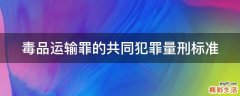毒品运输罪的共同犯罪量刑标准